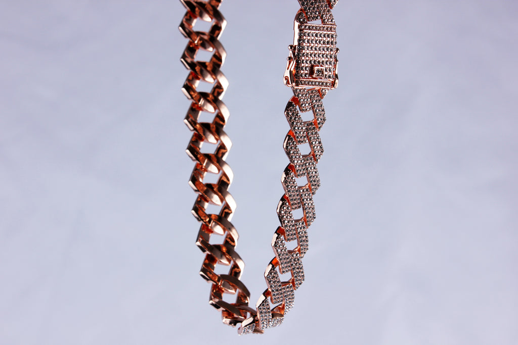 Paved Cuban Necklace (Rose)