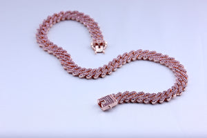 Jagged Cuban Necklace (Pink)